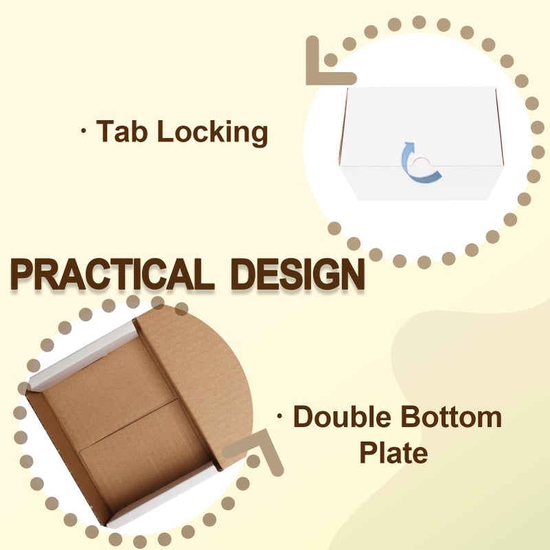 WIFTREY 50 Packs 4X3X2 Small Shipping Boxes, White 4 x 3 x 2 inches Corrugated Cardboard Box for Packaging Small Business, Card Boxes, Mailer for Storage - Image 4
